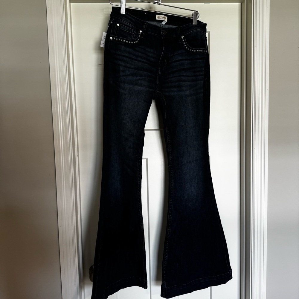 SHYANNE WOMEN'S MR. FLARE STARS & STRIPES FLARE JEANS size 30x34 new w/o tags - Picture 13 of 14